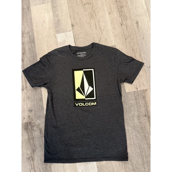 Volcom Shirt Mens Medium Black Gray Short Sleeve Graphic Tee Modern Skate Style - Picture 2 of 7